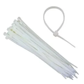 Abraçadeira de nylon 200 × 2,5 mm, branca, 100 unidades