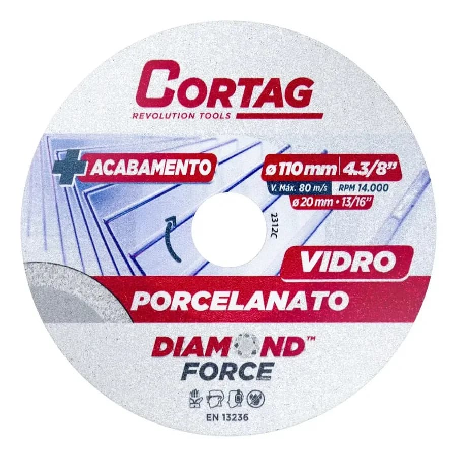 Disco diamantado para porcelanato e vidro 110 mm