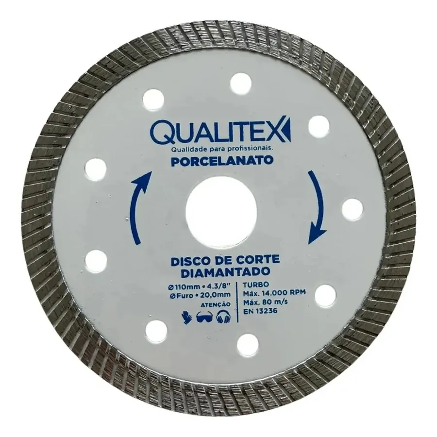 Disco diamantado turbo para porcelanato 110 mm