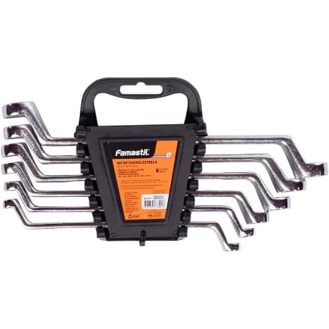 Kit de chave de boca com 6 peças, 6 a 17mm