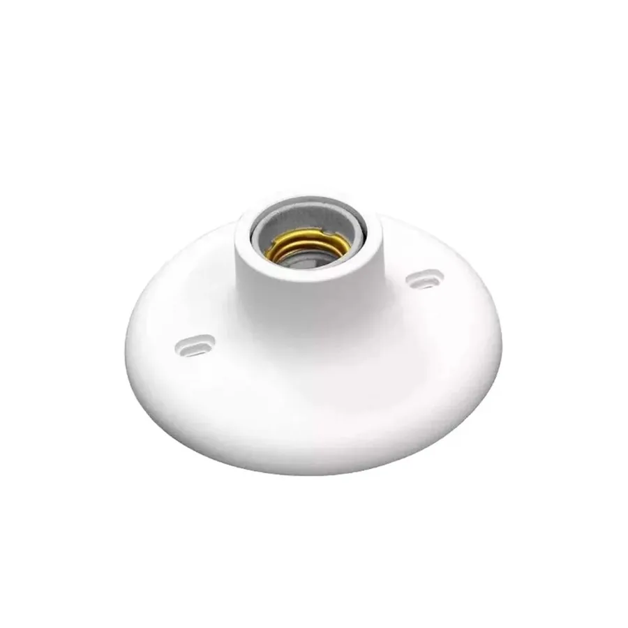 Plafon de PVC branco com soquete de porcelana E27